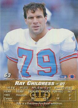 1994 Pacific #63 Ray Childress Back