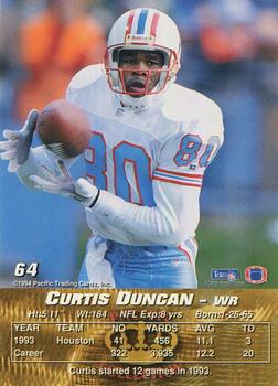 1994 Pacific #64 Curtis Duncan Back