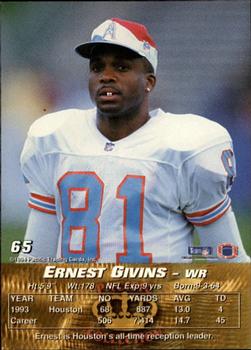 1994 Pacific #65 Ernest Givins Back