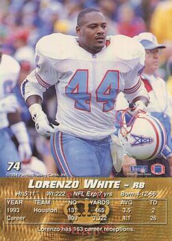 1994 Pacific #74 Lorenzo White Back