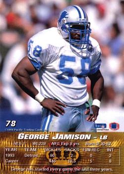 1994 Pacific #78 George Jamison Back