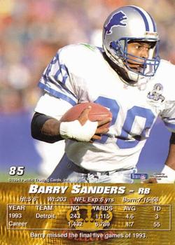 1994 Pacific #85 Barry Sanders Back