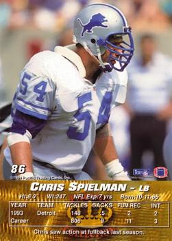 1994 Pacific #86 Chris Spielman Back