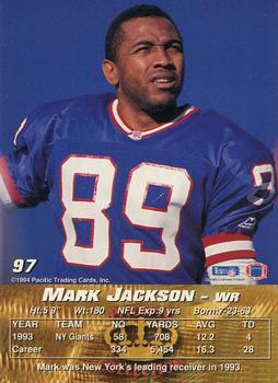 1994 Pacific #97 Mark Jackson Back