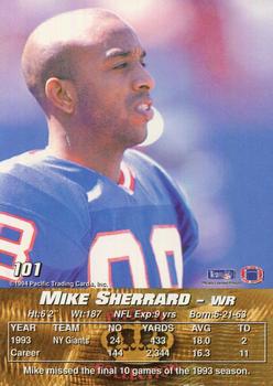 1994 Pacific #101 Mike Sherrard Back