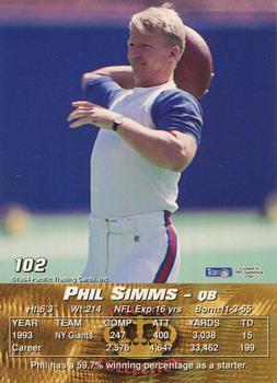 1994 Pacific #102 Phil Simms Back