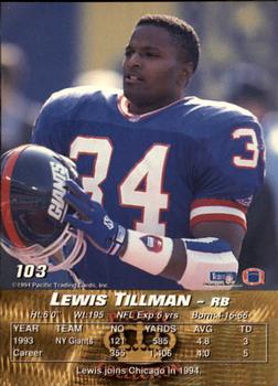 1994 Pacific #103 Lewis Tillman Back