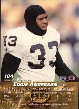 1994 Pacific #104 Eddie Anderson Back