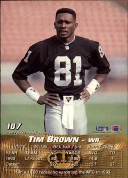 1994 Pacific #107 Tim Brown Back