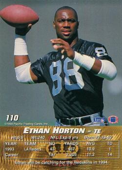 1994 Pacific #110 Ethan Horton Back