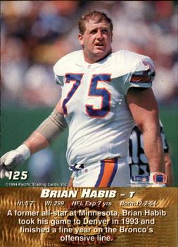 1994 Pacific #125 Brian Habib Back