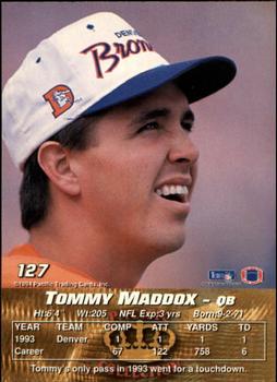 1994 Pacific #127 Tommy Maddox Back