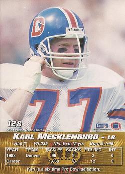 1994 Pacific #128 Karl Mecklenburg Back