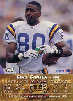 1994 Pacific #150 Cris Carter Back