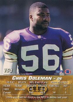 1994 Pacific #153 Chris Doleman Back