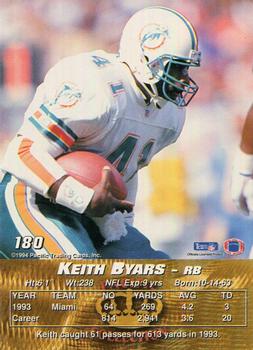 1994 Pacific #180 Keith Byars Back