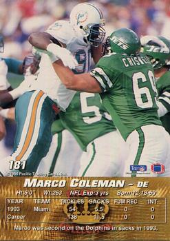 1994 Pacific #181 Marco Coleman Back