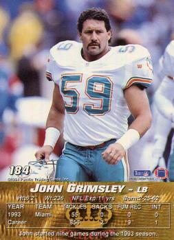 1994 Pacific #184 John Grimsley Back