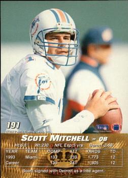 1994 Pacific #191 Scott Mitchell Back