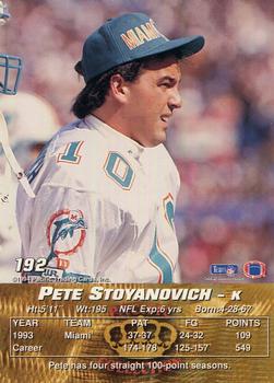1994 Pacific #192 Pete Stoyanovich Back