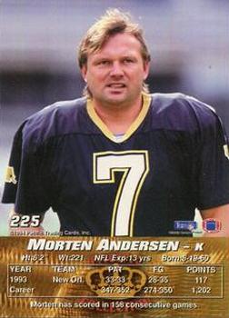 1994 Pacific #225 Morten Andersen Back