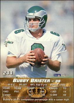 1994 Pacific #244 Bubby Brister Back