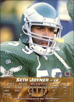1994 Pacific #250 Seth Joyner Back