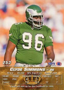 1994 Pacific #253 Clyde Simmons Back