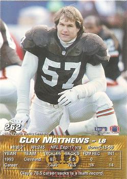 1994 Pacific #262 Clay Matthews Back