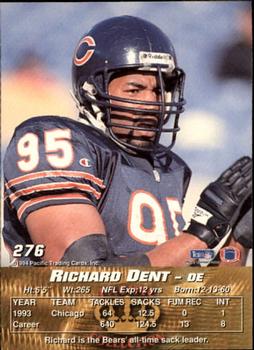 1994 Pacific #276 Richard Dent Back