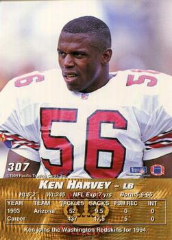 1994 Pacific #307 Ken Harvey Back