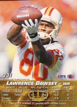 1994 Pacific #331 Lawrence Dawsey Back