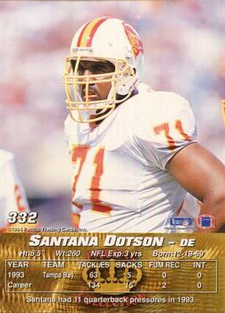 1994 Pacific #332 Santana Dotson Back
