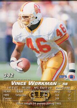 1994 Pacific #342 Vince Workman Back