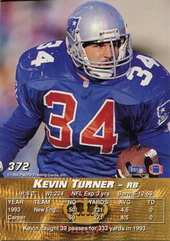 1994 Pacific #372 Kevin Turner Back