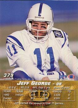 1994 Pacific #379 Jeff George Back