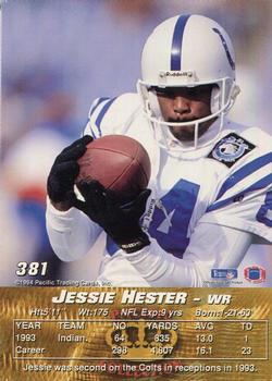 1994 Pacific #381 Jessie Hester Back