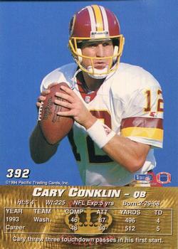 1994 Pacific #392 Cary Conklin Back