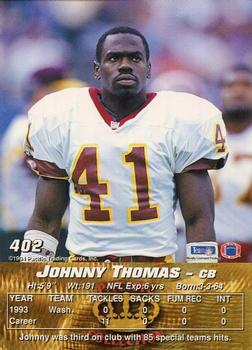 1994 Pacific #402 Johnny Thomas Back