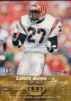 1994 Pacific #407 Lance Gunn Back