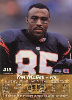 1994 Pacific #410 Tim McGee Back