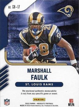 2022 Panini Absolute - Ground Hoggs Materials #GH-17 Marshall Faulk Back