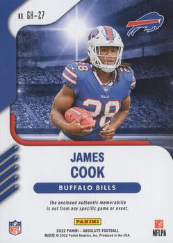 2022 Panini Absolute - Ground Hoggs Materials #GH-27 James Cook Back
