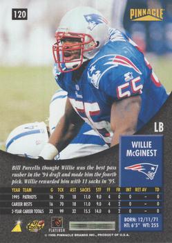 1996 Pinnacle - Artist's Proofs #120 Willie McGinest Back