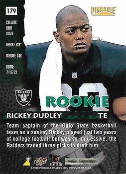 1996 Pinnacle - Artist's Proofs #179 Rickey Dudley Back