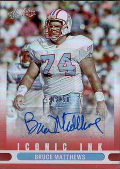 2022 Panini Absolute - Iconic Ink Red #II-BM Bruce Matthews Front