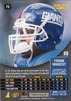1996 Pinnacle - Foil #70 Tyrone Wheatley Back