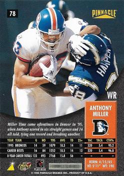 1996 Pinnacle - Foil #78 Anthony Miller Back