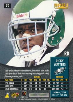 1996 Pinnacle - Foil #79 Ricky Watters Back