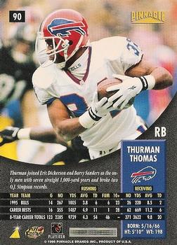 1996 Pinnacle - Foil #90 Thurman Thomas Back